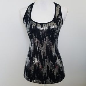 Black and Silver sequin tank